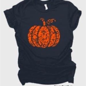 Distressed pumpkin T-shirt